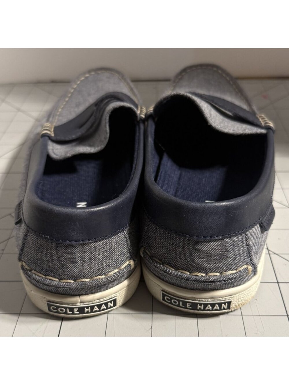 Cole Haan Blue Suede Penny Loafers Men's Size 9M C32175 - Picture 3 of 8